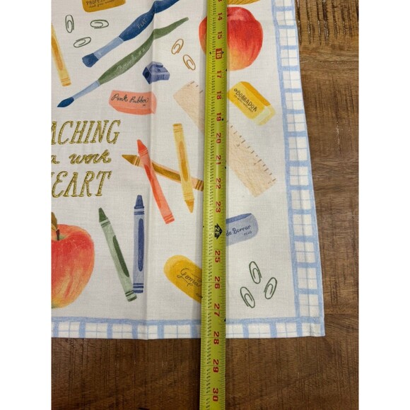 New Anthropologie "Teaching is A Work of Heart" Dish Towel 100% Cotton - Picture 7 of 8